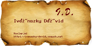 Ivánszky Dávid névjegykártya